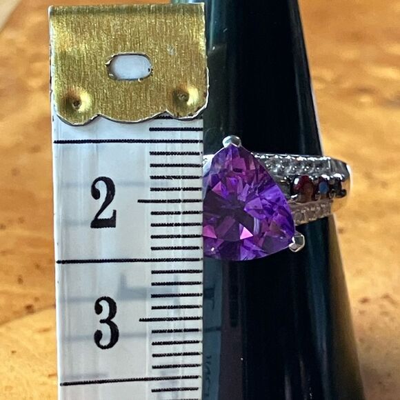 Moroccan Amethyst Red Garnet Sterling Silver Ring Size 8 - Picture 7 of 9